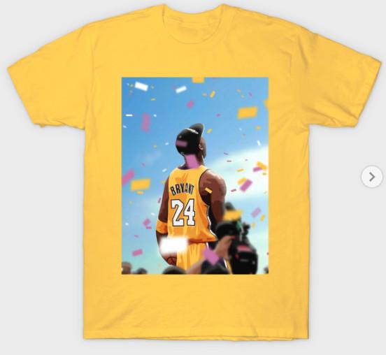 

Kobe Bryant Lakers Short Sleeve Mens Unisex S-3XL Yellow Fan Art Unisex T-Shirt XXL