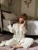 New Cotton Double-layer Yarn Pajamas Women's Spring and Autumn Large-size Cartoon Printing Loose Fashion Long-sleeved Loungewear Set