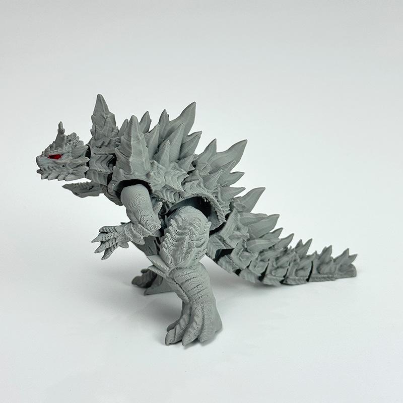 

3D Printed Stone Monster Toy Joint Movable Simulation Animal Dinosaur Model Home Decor Office Ornaments Boy Birthday Gift