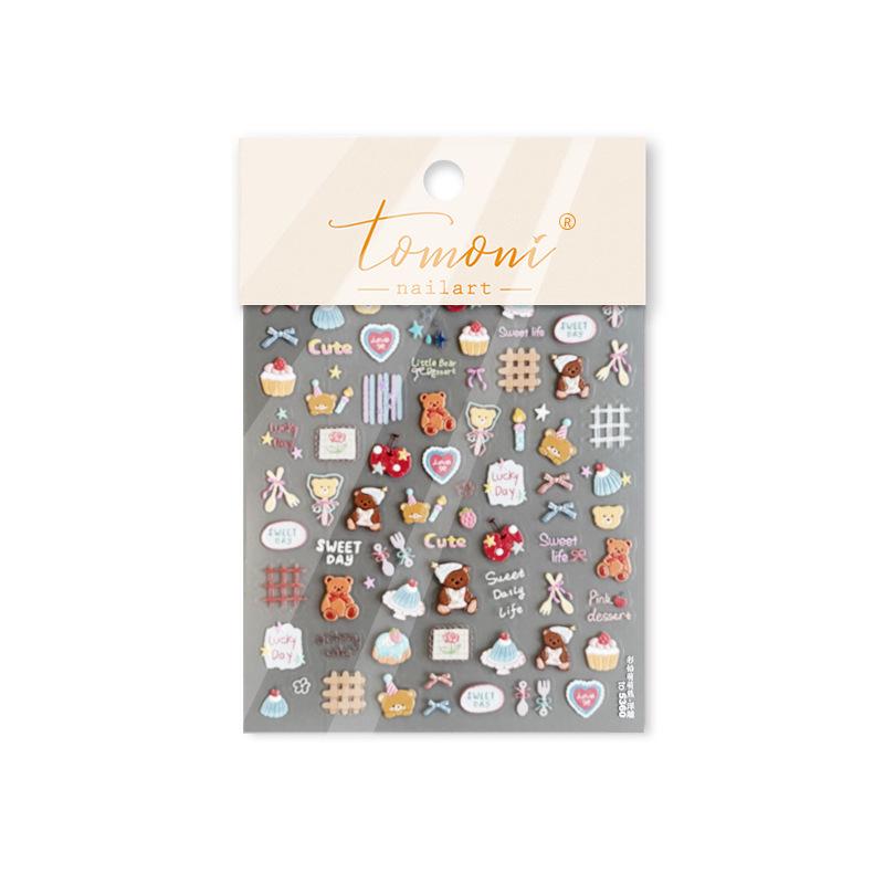 Tomoni 3D Winter Reindeer Nail Stickers for Kids - Cute Christmas Nail Art Embellishments