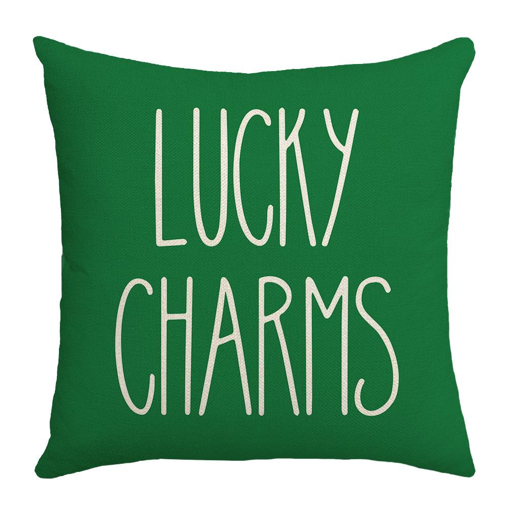 Neuer Buchstaben-Print St. St. Patrick's Day Kissen Grün Sofa Dekokissenbezug