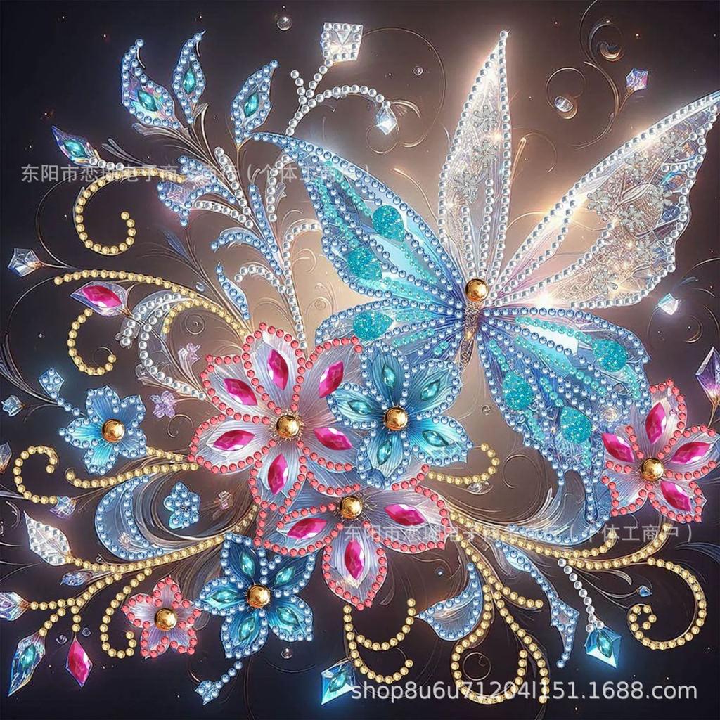 Schmetterlingsförmiges Diamantgemälde in großer Größe mit leuchtenden Diamanten, dekoratives Gemälde, Explosionsmotiv
