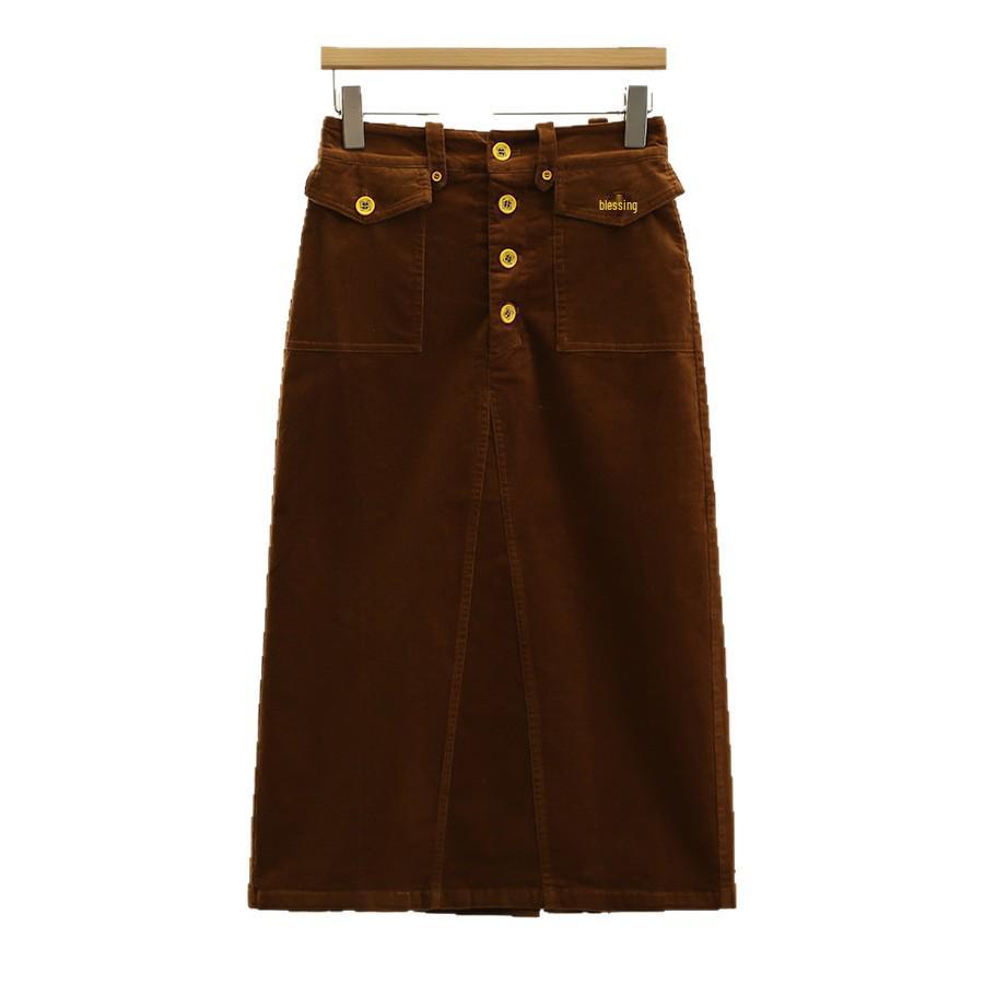Wei Mei Korean Style High-Waisted Slimming Over-the-Knee Midi Skirt - Autumn Collection