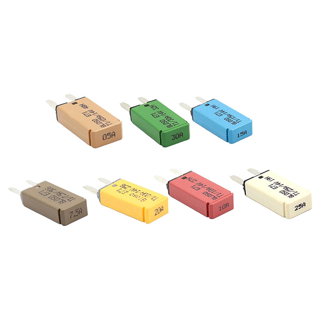 Mini ATM Circuit Breaker Fuse Resettable Blade Fuses Car Fuse Holder 7 Piece Set for Automotive Power Supply as picture