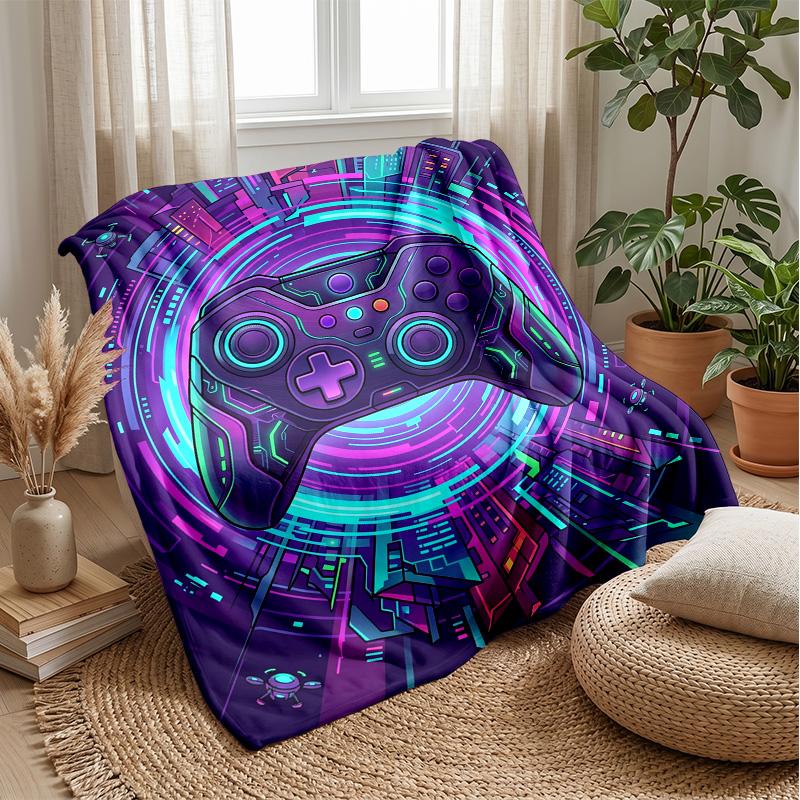 Futuristic Gaming Controller Theme blanket Lightweight Warm Flannel Blanket Decorative Throw Blanket for Home Decoration