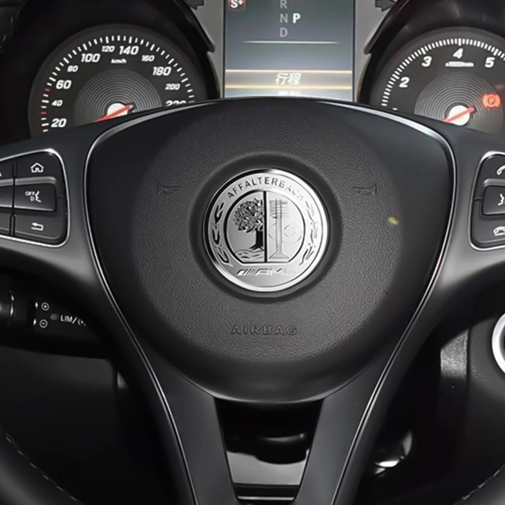 Car Sticker 3D Aluminum Car One-touch Start Cover Ignition Device Button Decoration Sticker For Mercedes Benz AFFALTERBACH AMG B