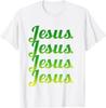 Jesus St Patrick's Day Christian Religion Faith Green Ombre T-Shirt