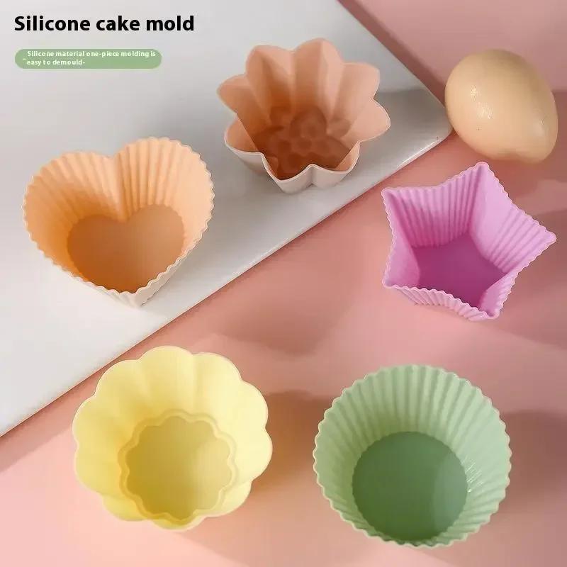 5 st Silikon Form för Cupcakes Bakverk Bakform Cupcakes och Muffins För Kakbakning Köks DIY