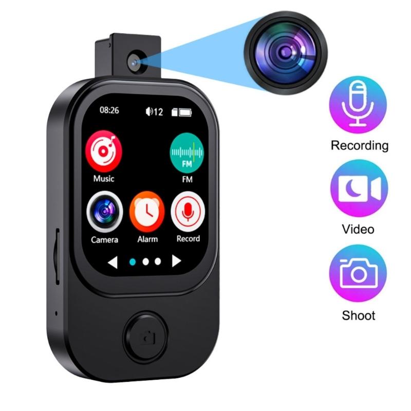 Multifunctional MP4 Player 180° Rotating Lens Frequency Radio Recording Radio 5.3 Touch Display Cable Support