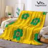 Retro Yellow Green Floral Flannel Blanket Warm Soft Halloween Christmas Decorative Couch Warm Cozy AllSeason Gift