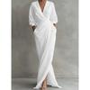 Elegante Maxi wikkeljurk voor dames met lange mouwen