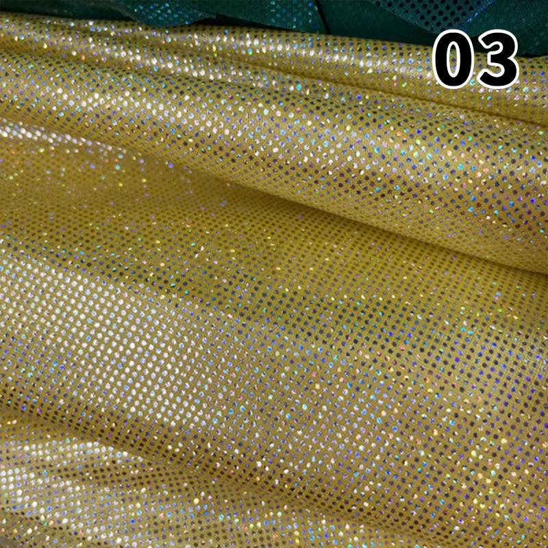1*1.5M 2025 New Shiny Laser Dot Flocked Elastic Fabric High Stretch Knitting for Costume Stage Decor Sofa Backpack Diy Crafts