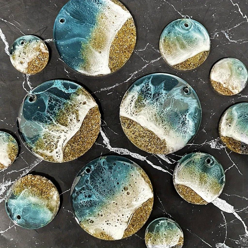 32 Löcher Satz von 2 ‘, 1,75 ’, 1,5 ‘, 1,25’ runde Griff-Formen, Magnet-Formen, runde Schlüsselanhänger Harz Silikonformen (keine Löcher)