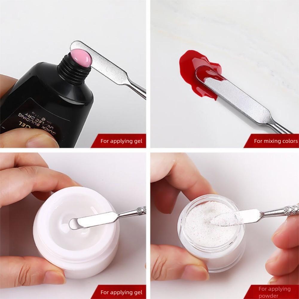 Tool 2 IN 1 Gel Brush & Picker Dual Ended Portable Nail Brush and Spatula Dual Ended Gel Nail Brush