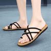 Moda Uomo Casual Sandali da Spiaggia Infradito con Fascetta Incrociata Traspiranti Pantofole Piatte Morbide Comode da Casa Ciabatte da Esterno da Uomo Sandali Romani