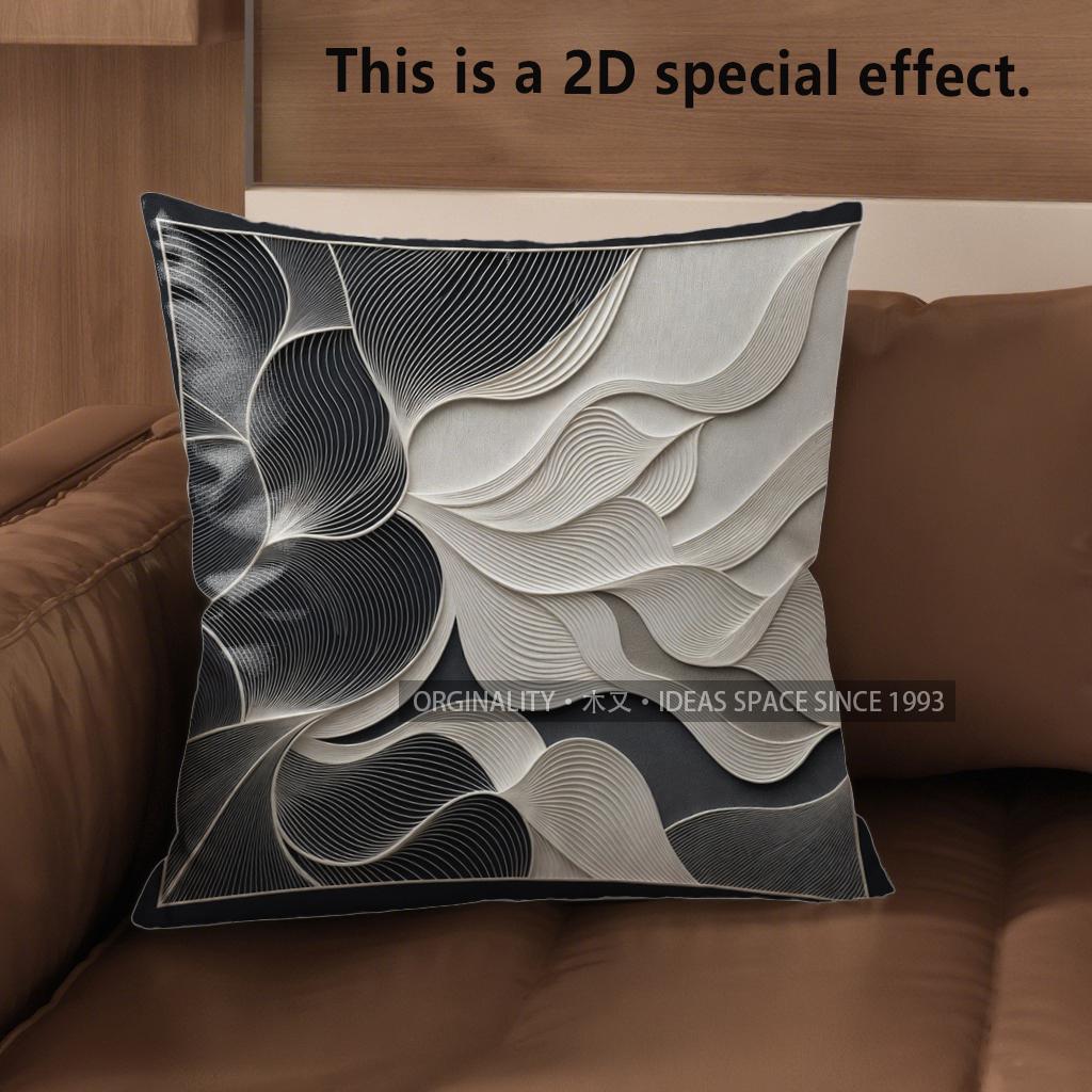 

2D Modern Abstract Wave Pattern Digital Pillow Covers Pattern Cushion Cover Suitable For Sofa Bedroom Car Pillow Cover 40x40cm