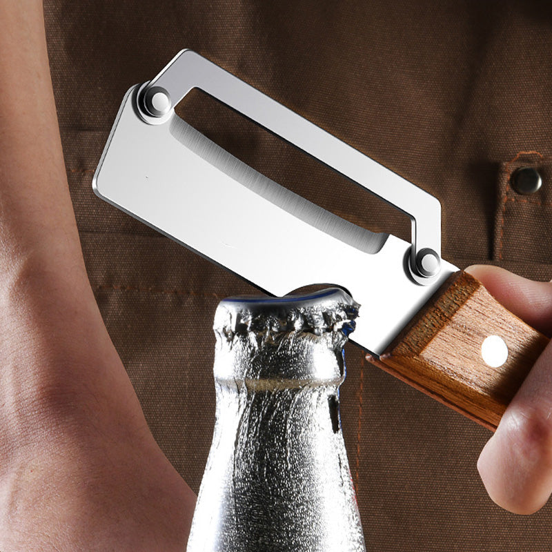 Neuer multifunktionaler Gemüseschäler für die Küche:Küchen-Spezial-Schälmesser mit Holzgriff, Obstschäler & Flaschenöffner