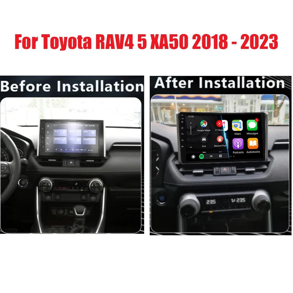 For Toyota RAV4 XA50 2018 2019 2020 Car Radio Android 14 Carplay Navigation Multimedia GPS Player Stereo WiFi+4G Video DSP 2 DIN