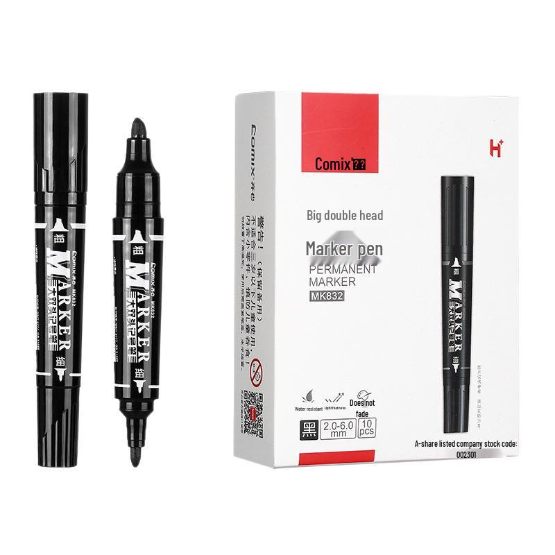 

Double-Ended Oil-Based Marker Pen, 2-6mm Line Width, Model MK832 by Qixin