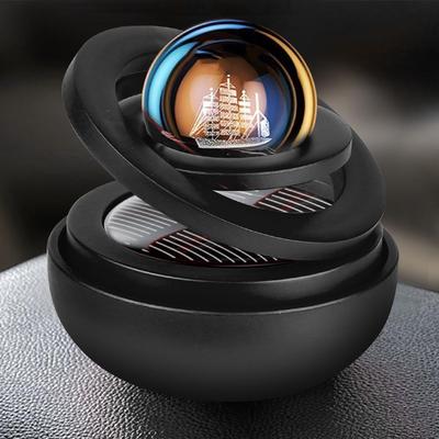 Deodorante per auto solare Doppi anelli Sospensione rotante Rotante Aromaterapia Diffusore Cruscotto Profumo Fragranza Ornamento automatico