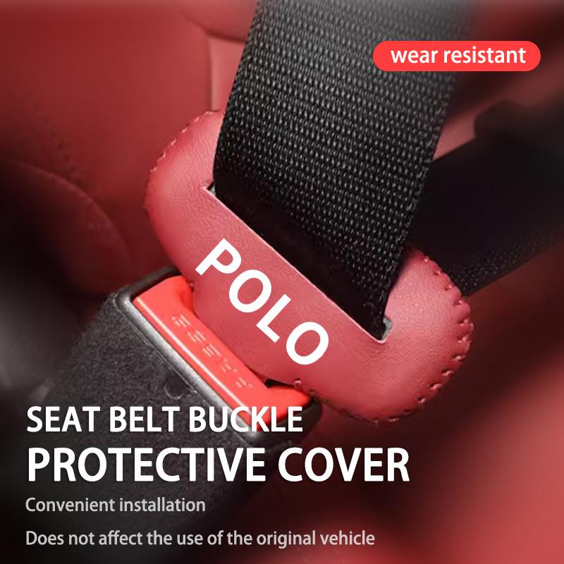 Leather Car Seat Belt Buckle Clip HDHA4 Anti-Scratch Protector Auto Accessories For Volkswagen VW Golf Polo 4 5 6 Passat B5 B6 B7 CC