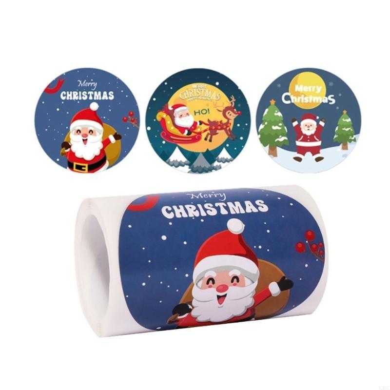

100Pcs Christmas Sticker Gift Wrap Label Self-adhesive for Gift Bag/Case Sealing X3UC