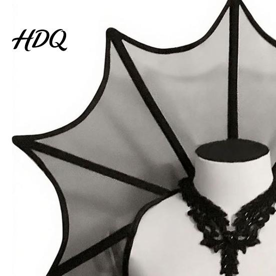 Collare alto per Halloween, collare da vampiro, mantellina gotica vittoriana per le spalle, collo elisabettiano da donna per festa in costume, cosplay, mascherata