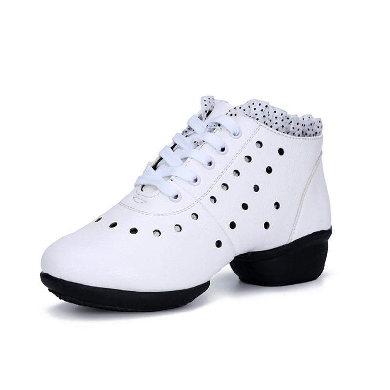 Square Dance Shoes Dance Shoes Female Adult Soft Sole Middle Heel Sailor Dance Shoes Dance Shoes Performance Shoes New Mesh