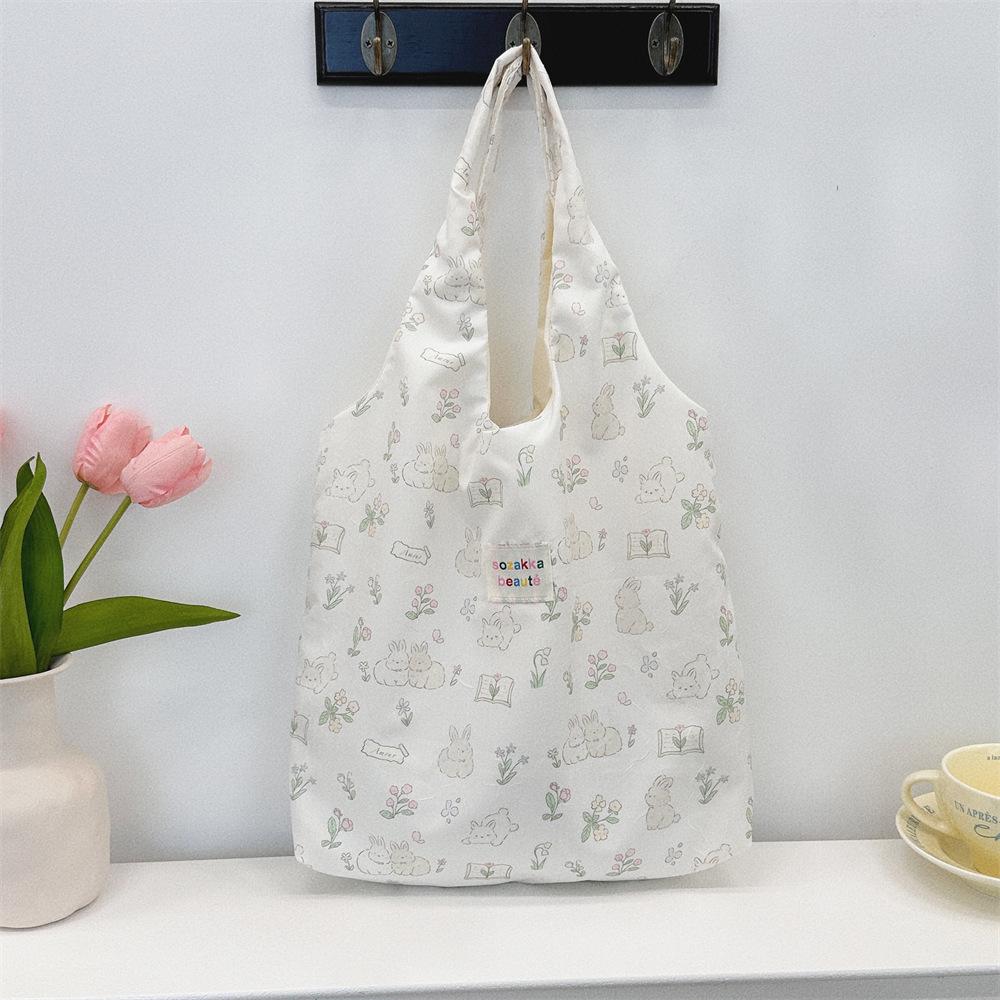 Korean Summer Embossed Canvas Tote Bag - Large Capacity, Niche Design, Shoulder and Underarm Style