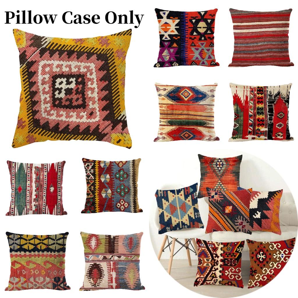 Bohemian Kilim Style Linen Pillow Cover 45x45cm For Home Dcor