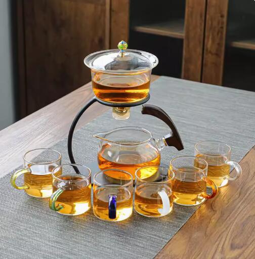 Japanese Creative Transparent Glass Covered Bowl Tea Set Full Semi-automatic Kung Fu Tea Set Tea