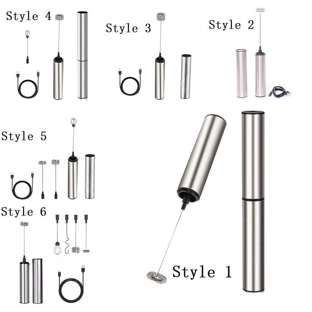 USB Rechargeable Electric Milk Frother with Cover Portable Milk Frother Electric Whisk Barista Use