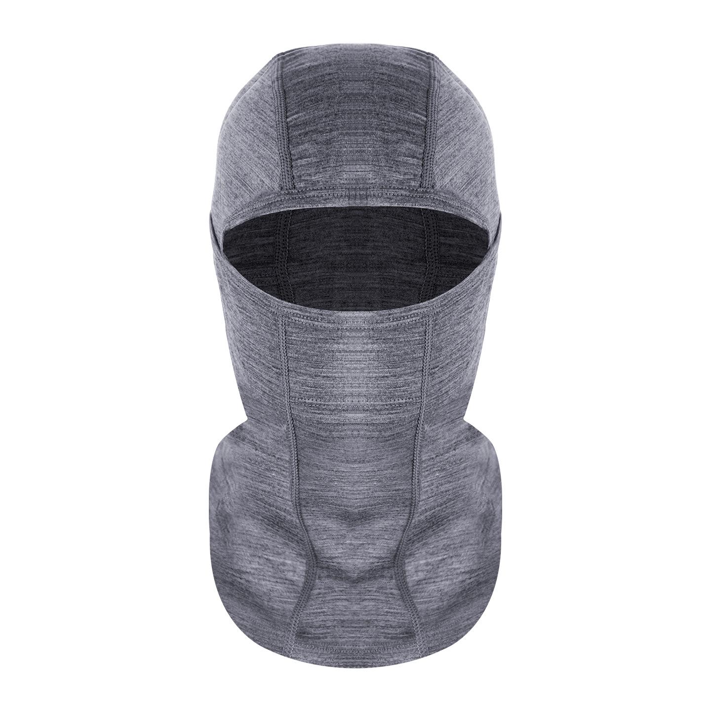 

Unisex Gray Merino Wool Ski Mask: Windproof, Warm Winter Face Protector & Helmet Liner for Cycling One Size
