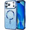 Silicone Case - BOOLING - for iPhone 17 Pro Max - Glitter with Magnetic Circle - Blue