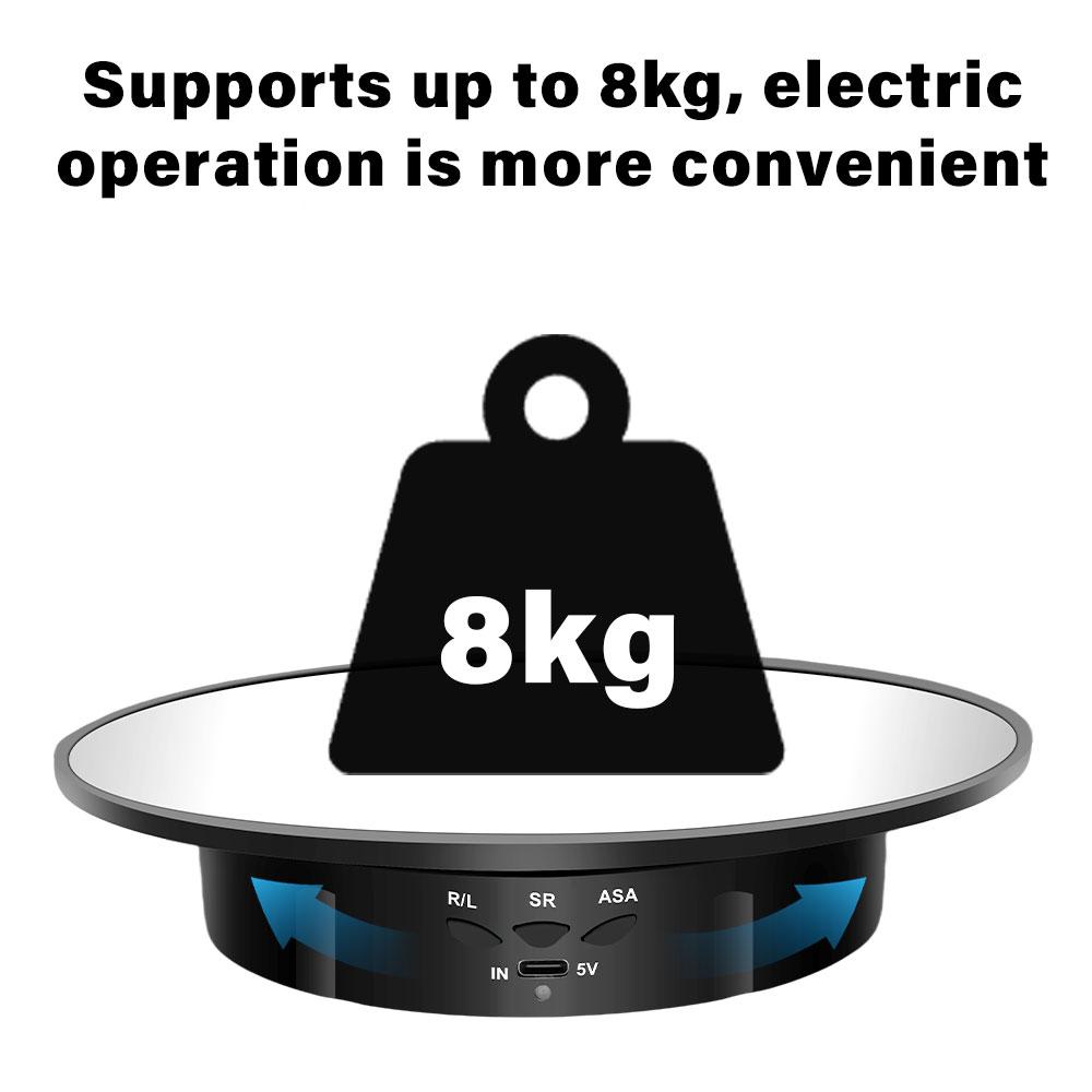 200mm electric rotating turntable,360° product display,3-speed adjustable Angle for video shooting,camera rotating display stand