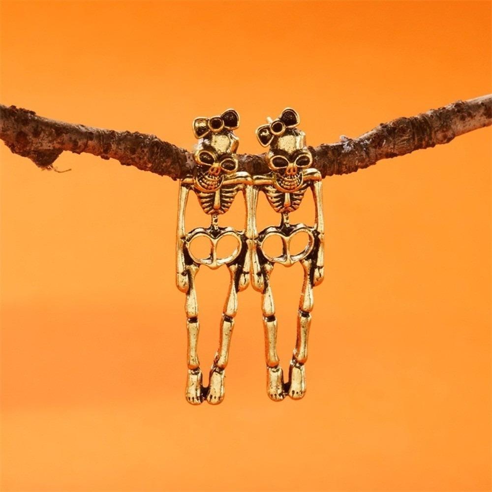 Zinc Zinc Alloy Halloween Drop Earrings Hip Hop Imitation Human Bone Earrings Skeleton Earrings  Couple