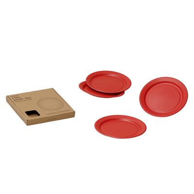 Ideaco Large Plate Set of 4 Red B Fiber Plate25 Red Fiber Plate (B 25)