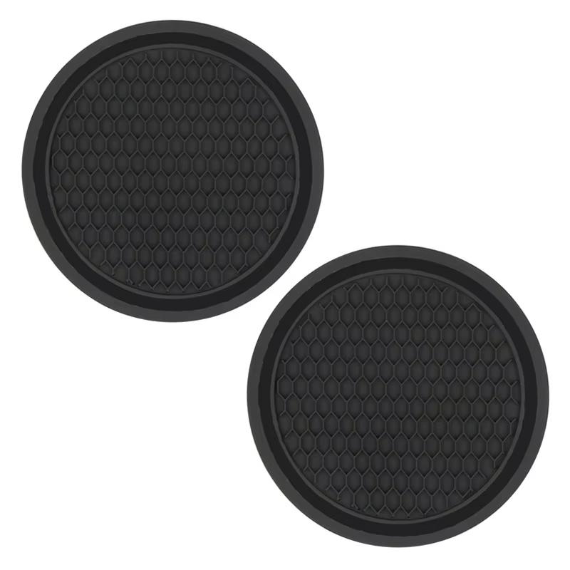 2Pcs Car Bling Rhinestone Cup Holder Drink Pad Interior Decoration Anti-slip Mat Round Durable Coaster Heat Resi Car Accessories