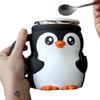 1PC Cute Penguin Ice Cream Pint Holder Reusable Ice Cream Pints Containers Anti Freeze Handle , Popsicles Insulated Sleeves