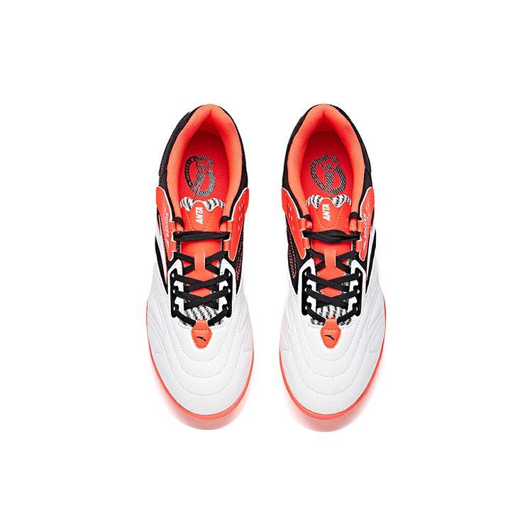Anta Comfortable Cushioning Slip Resistant Abrasion Resistant Breathable Soccer Shoes Men's White Black Red 912032202-1