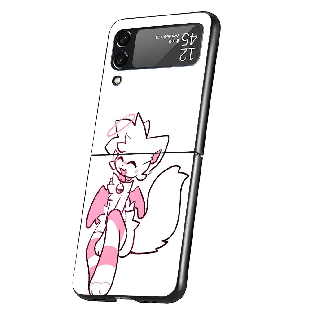 Boykisser Cat Cover Phone Case For Samsung Galaxy Z Flip 7 6 5 4 3 5G Flip7 Flip6 Flip5 Flip4 Flip3 Black Fundas Shell