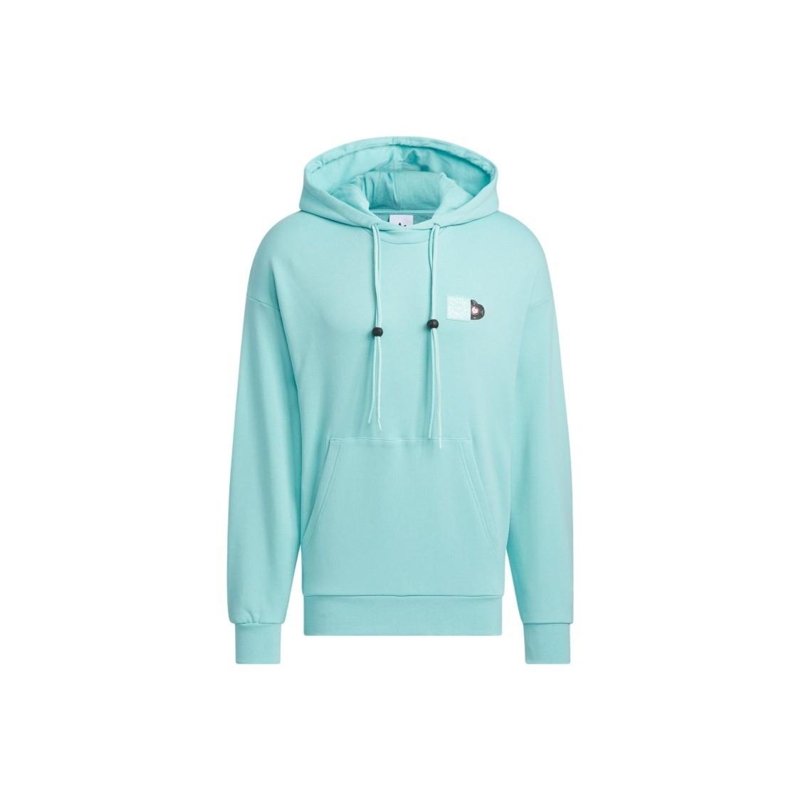 adidas Originals letter print loose-fit pullover hoodie, unisex, mint green JE3475 M