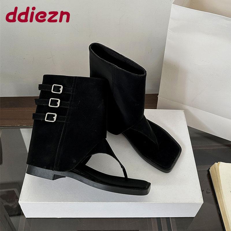 

Fashion Fashion Open Toe Footwear Flats Gladiator Sandals Shoes For Women Female Slip On Ladies Ankle Sandals Booties Shoes Flip flops 35 чёрный