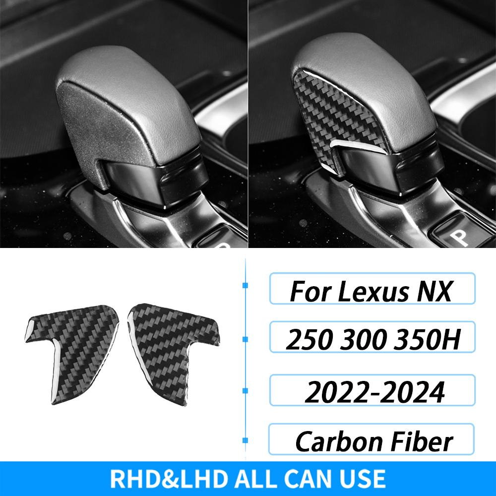 For Lexus NX 250 300 350H 2022-2024 Carbon Fiber Gear Shift Knob Both Side Panel Trim Cover Car Interior Accessories Sticker