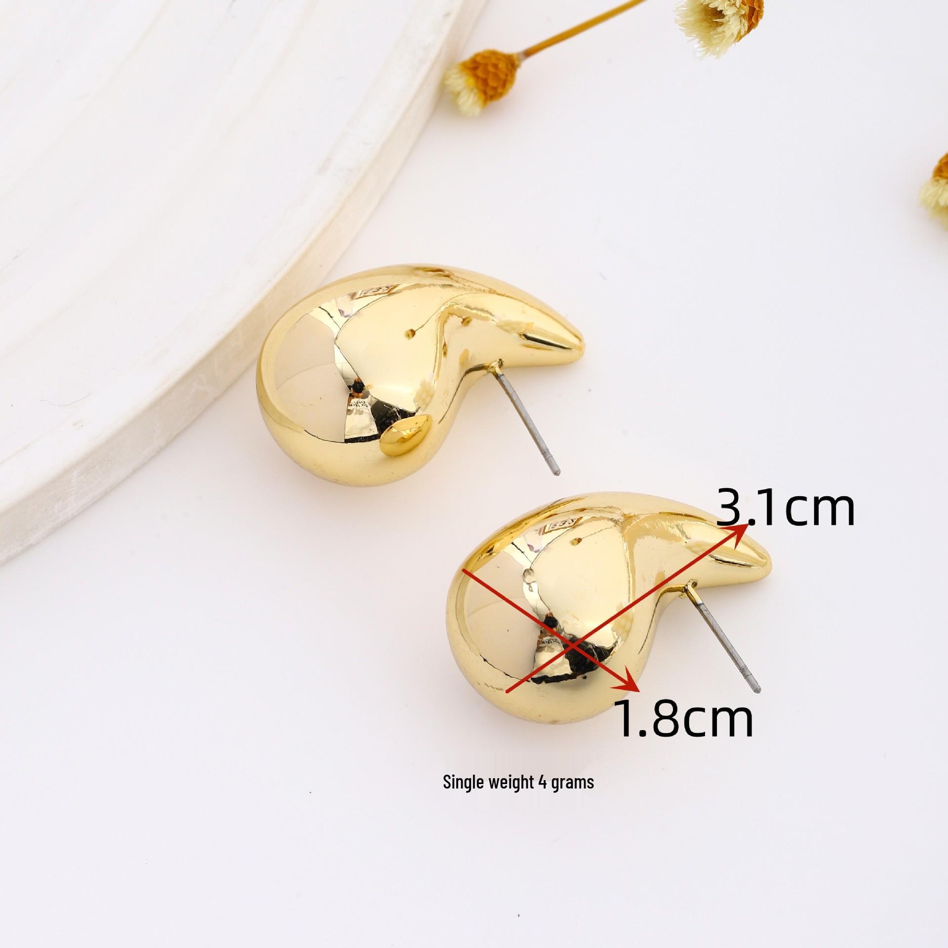 Chubby Water Drop C-Shaped Earrings: Trendy European & American Design