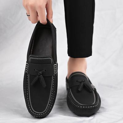 Zapatos de vestir de moda para hombre con borlas, cómodos, zapatillas nuevas de verano 2024, mocasines transpirables para conducir, zapatos de cuero de negocios vintage para hombre