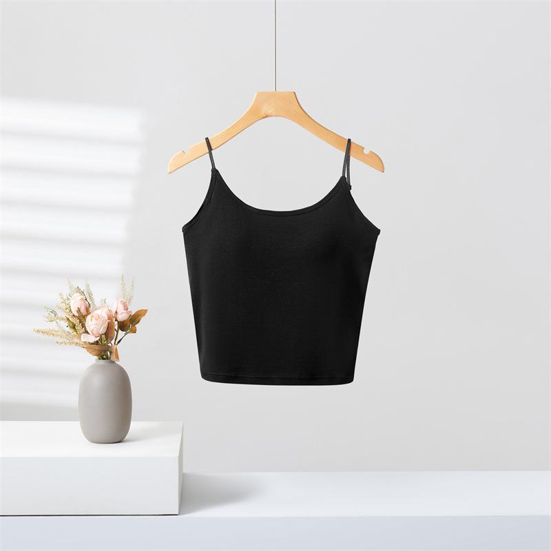 Women's Spring Camisole Vest with Beautiful Back Design, Integrated Bra, and Chest Pads - 2025 Style Slim Top