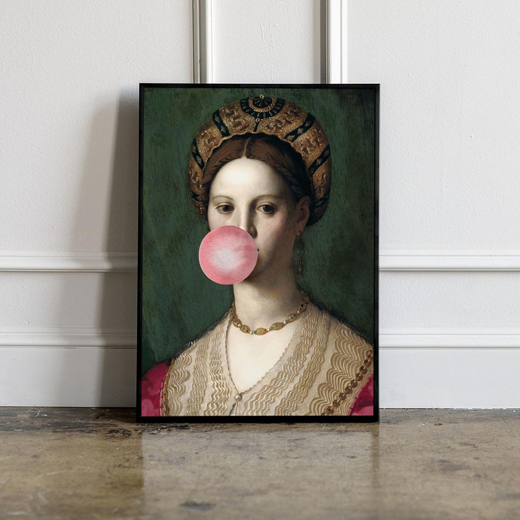 Poster Portrait of a Woman Chewing Gum