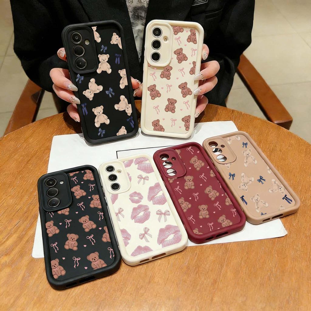 Süßer Liebes Schleifen Bär Hülle Für Realme 15T 15 14 Pro 13 12 11 Plus C75 C71 C53 C55 GT6 GT3 5 5S 5I 6I Silikon Weiche Matte Hülle