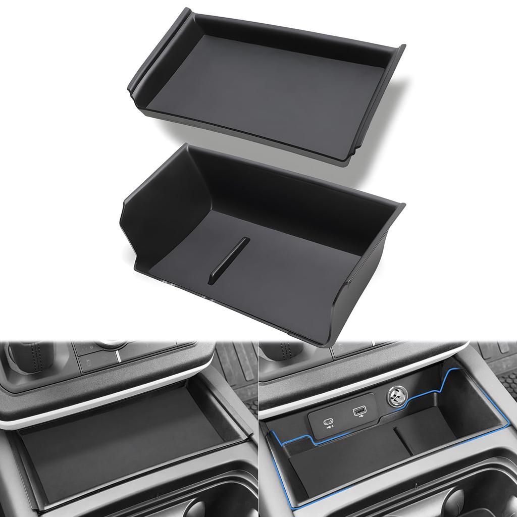 YEVEDUO Land Rover Defender 90 110 Accessories Center Console Organizer Tray Storage Box with Mat 2020-2024 Two-Tier Anti-Slip